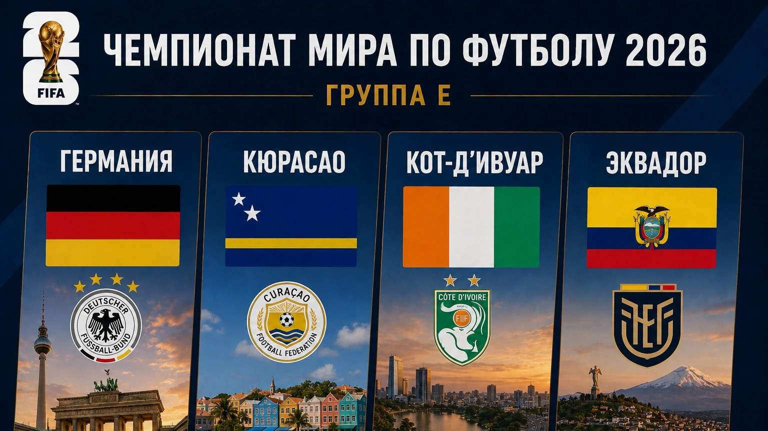 Е тобына шолу: Германия, Кюрасао, Кот-дИвуар, Эквадор
